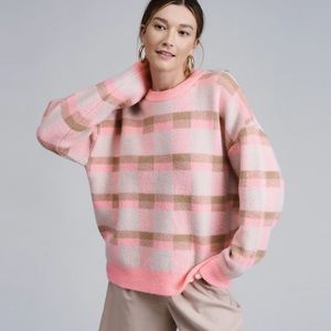 Pink Plaid Sweater